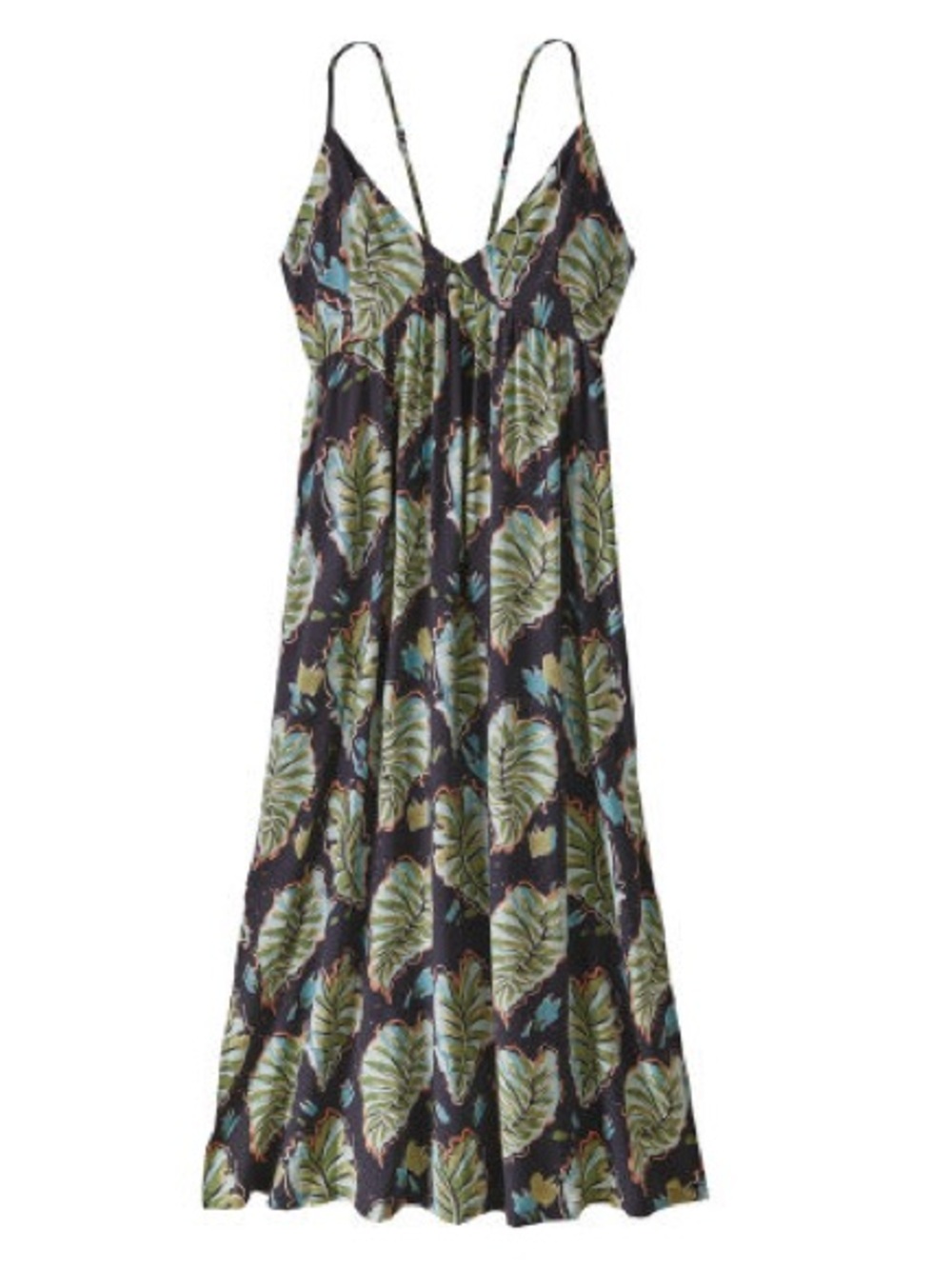 Patagonia Pataloha Leaf Print Strappy Maxi Dress Size Small Retail $109